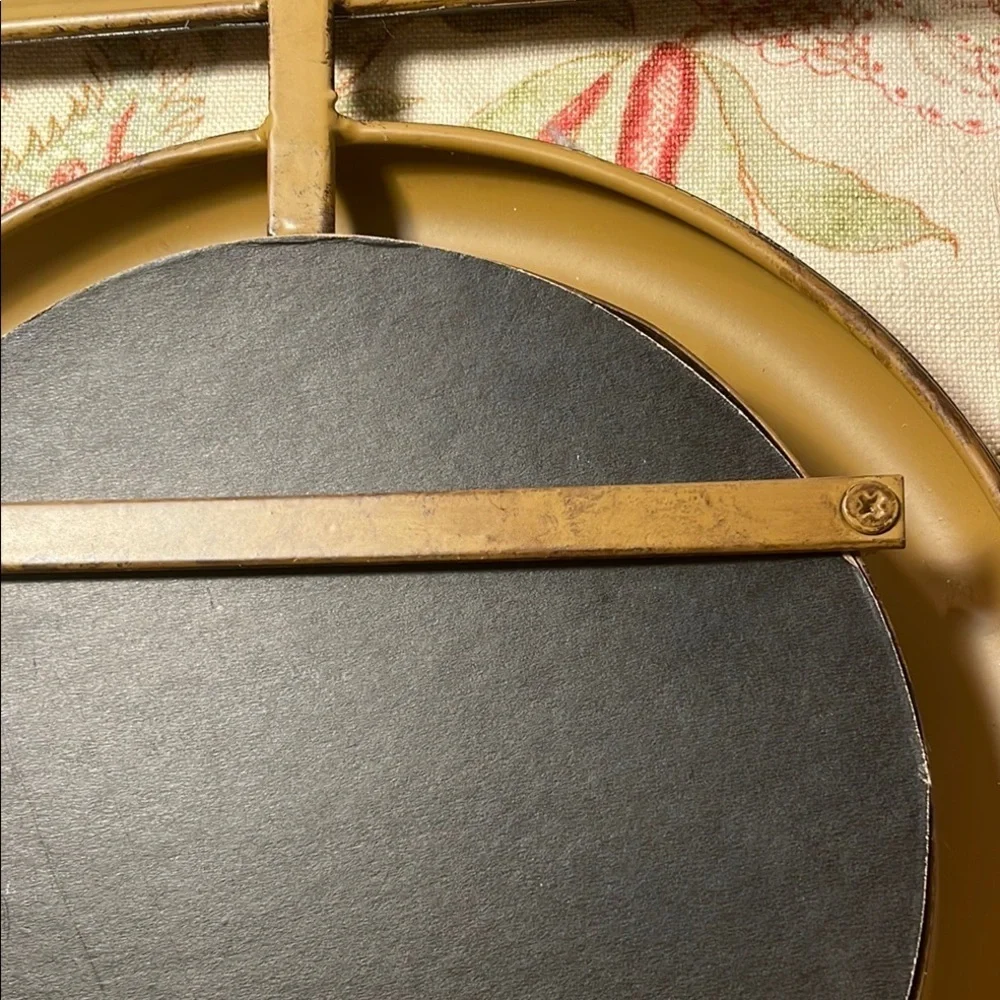 Source Unknown Brown Metal Geometric Set of Mirrors Over a Rod Wall Decor